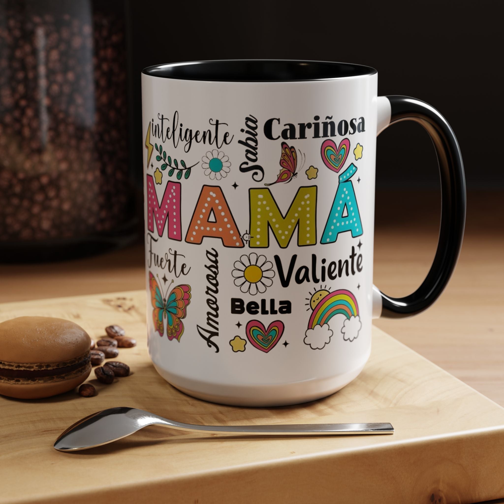 Colorful Mother's Day Coffee Mug, Perfect Gift for Moms, Energetic Vibes, Celebrate Mom, Unique Kitchen Décor